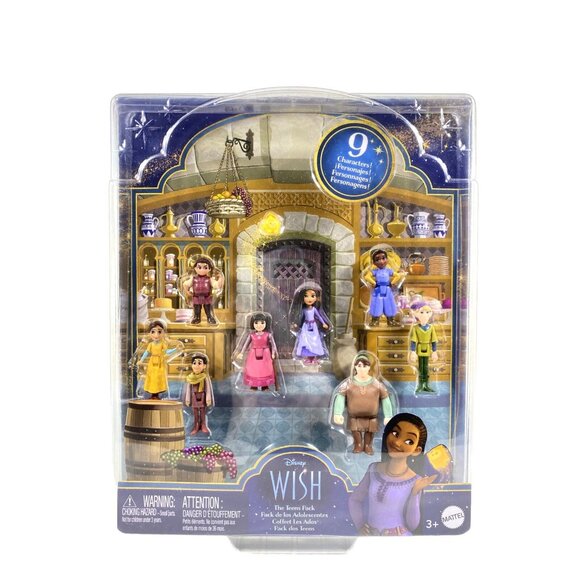 Disney Wish The Teens Pack 9 Mini Posable Character Figures 2.5" - Picture 1 of 9